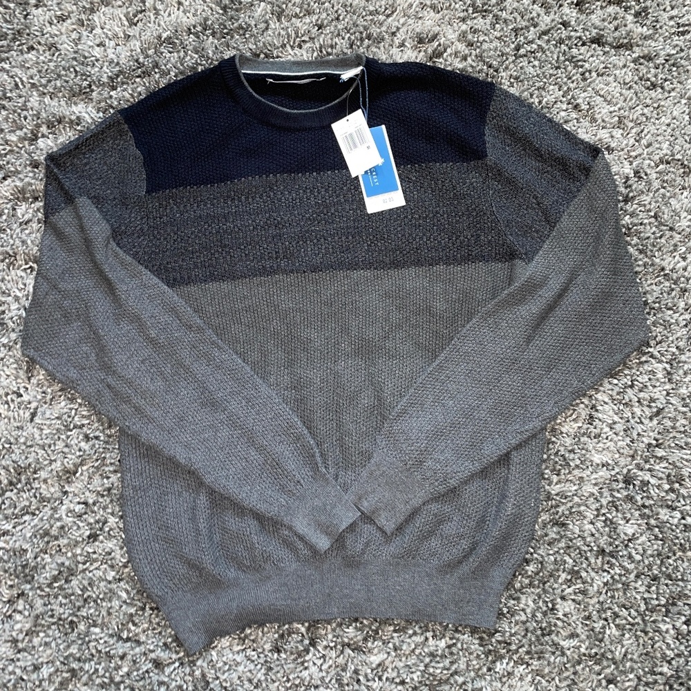 NWT Ryan Seacrest Blue/Grey Crewneck Pullover Sweater - Men's Size Medium